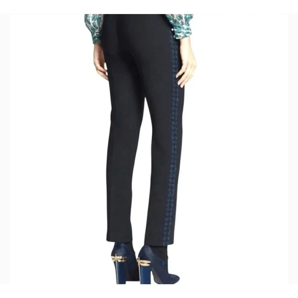 Tory Burch Womens 4 Tobie Tweed Stripe Tapered Pants Tuxedo Wool Blend 33131273